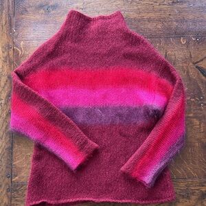 rag and bone pink and red mohair sweater
